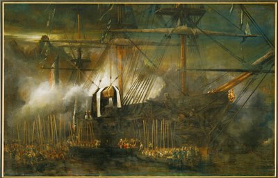 نقل رماد رماد نابليون الأول على متن سفينة لا بيل بول (لوحة على قماش) بواسطة Eugene Isabey