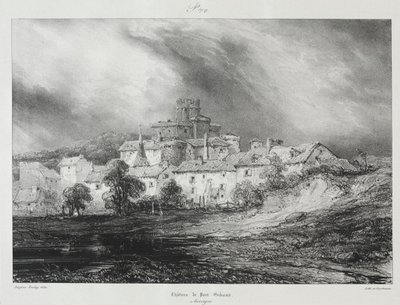 رحلات رائعة ورومانسية في فرنسا القديمة ، أوفيرني: Château de Pont-Gibaud بواسطة Eugene Isabey