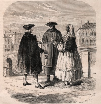 مستأجر غرف المسرح في البندقية - رسم فيولات بواسطة Gaetano Zompini (1700-1778) - The Metiers of Venice بواسطة يوجين جوزيف (بعد) فيولات