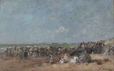 مشهد الشاطئ في تروفيل ، 1870-74 بواسطة يوجين لويس بودين