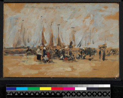 مشهد على الشاطئ ، ربما هارفليور ، 1888-1895 بواسطة يوجين لويس بودين