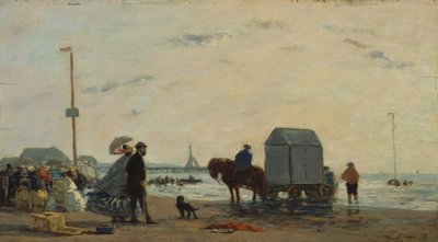 على الشاطئ في تروفيل 1863. بواسطة يوجين لويس بودين