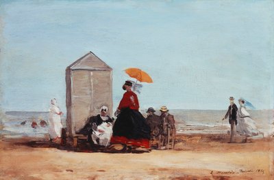 على الشاطئ في تروفيل ؛ على شاطئ تروفيل ، 1865 بواسطة يوجين لويس بودين