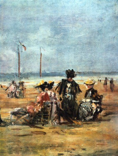 على الشاطئ ، التفاصيل ، 1880 بواسطة يوجين لويس بودين
