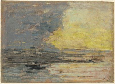 شاطئ البحر ، ميناء هونفلور بواسطة Eugene Louis Boudin