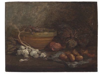الحياة الساكنة مع البصل ، 1853-56 بواسطة يوجين لويس بودين