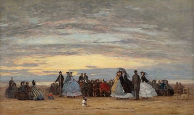 الشاطئ في Villerville ، 1864. بواسطة يوجين لويس بودين