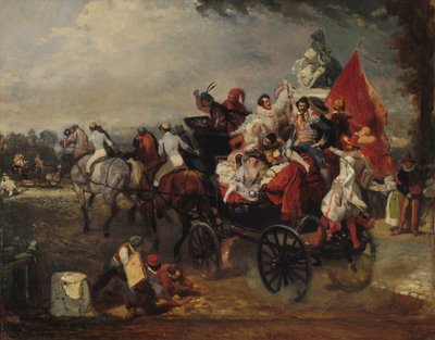 مشهد الكرنفال ، ساحة الكونكورد ، 1834. بواسطة يوجين لويس لامي