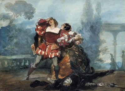 رسم توضيحي لمسرحية أهواء ماريان ، 1851 بواسطة يوجين لويس لامي