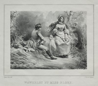 مناظر خلابة لاسكتلندا: ويفرلي والآنسة فلورا ، 1825-1828. بواسطة يوجين لويس لامي