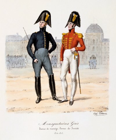 الفرسان الرمادية ، ملابس مانيج و Socièté Outfit ، 1814-15 بواسطة يوجين تايتوكس