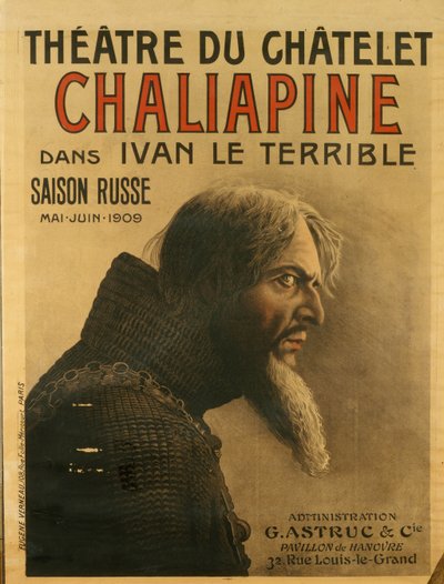ملصق للموسم الروسي في Théâtre du Châtelet ، 1909 بواسطة يوجين فيرنو