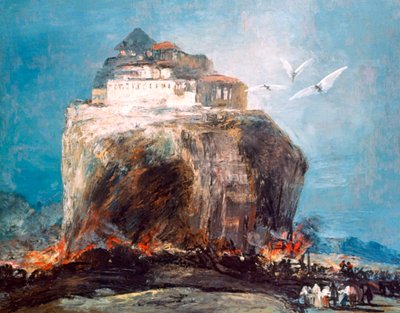 المدينة على الصخرة ، c1878-1918 بواسطة أوجينيو لوكاس فيلاميل