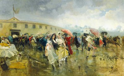 خارج بلازا دي توروس ، مدريد ، 1897 بواسطة أوجينيو لوكاس فيلاميل
