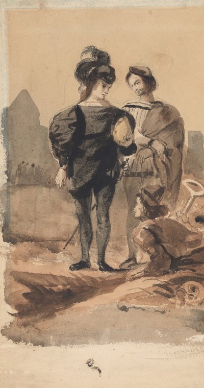هاملت وهوراشيو في المقبرة ، 1827-1828. بواسطة يوجين ديلاكروا