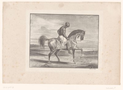 رجل على ظهور الخيل في الصحراء بواسطة يوجين ديلاكروا
