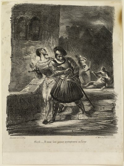 Mephistopheles و Faust الفرار بعد المبارزة بواسطة يوجين ديلاكروا