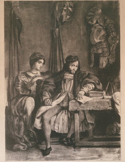 مشهد من غوته غوتز غوتز فون بيرليشينغين كتابة مذكراته ، 1836-1863. ، 1836-1863. بواسطة يوجين ديلاكروا