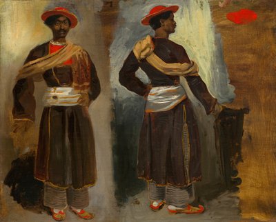 دراستان لهنود دائم من كلكتا ، ج. 18231824. بواسطة يوجين ديلاكروا