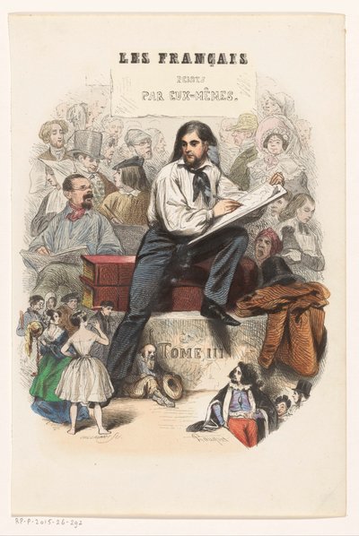 رسم فنان صفحة عنوان لـ: Les Français peints par eux-mêmes، 1841 بواسطة ليون كيرمر