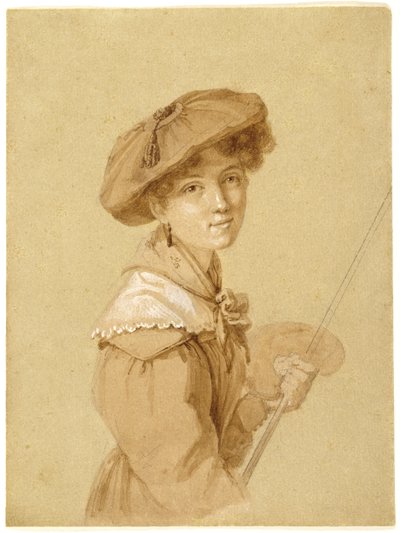 صورة شخصية ، 1820-29 (قلم رصاص ، بني داكن ، غواش على ورق) بواسطة Eugénie Tripier Lefranc