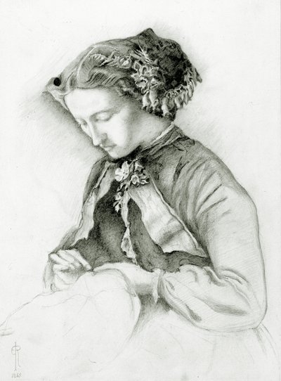 صورة إيفي مع Foxgloves في شعرها (The Foxglove) 1853 بواسطة Euphemia Ruskin