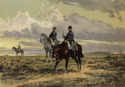 A Cavalry Advance (chromolitho) بواسطة المدرسة الأوروبية
