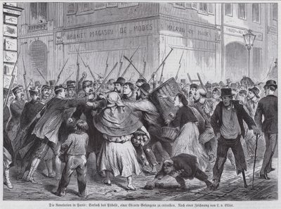 Attempt by a mob to free a prisoner being escorted under guard, Paris Commune بواسطة المدرسة الأوروبية