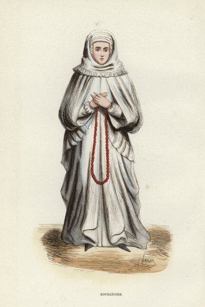 Bourgeoise (coloured engraving) بواسطة المدرسة الأوروبية