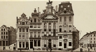 بروكسل / بروكسل: Hotel des Brasseurs، Place de l'Hotel de Ville (litho) بواسطة المدرسة الأوروبية