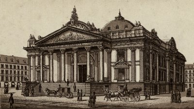 Bruxelles/Brussels: La bourse (litho) بواسطة المدرسة الأوروبية
