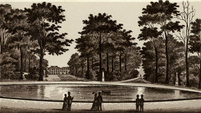 Bruxelles/Brussels: Vue du parc (litho) بواسطة المدرسة الأوروبية
