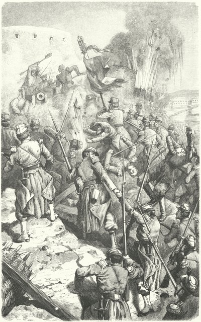 الاستيلاء على Malakoff Redoubt أثناء حصار سيفاستوبول ، ٨ سبتمبر ١٨٥٥ (نقش) بواسطة المدرسة الأوروبية