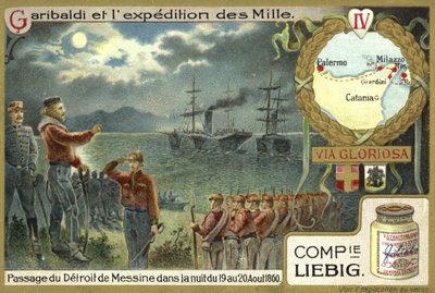 عبور مضيق ميسينا في ليلة 19-20 أغسطس 1860 بواسطة المدرسة الأوروبية