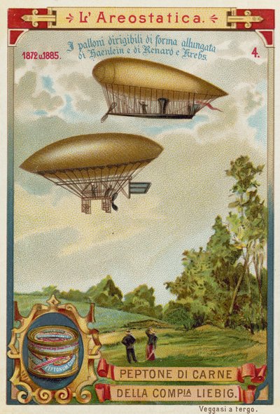 المناطيد القابلة للهجوم من Haenlein (1872) و Renard and Krebs (1885) بواسطة المدرسة الأوروبية