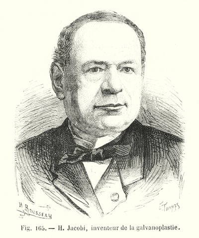 H Jacobi, inventeur de la galvanoplastie (engraving) بواسطة المدرسة الأوروبية