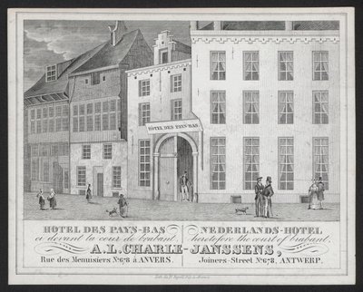 فندق Des Pays Bas ، فندق Dutch ، AL Charle-Janssens ، Anvers ، أنتويرب (نقش) بواسطة المدرسة الأوروبية