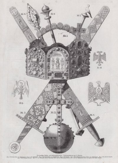 Imperial crown jewels of Germany (engraving) بواسطة المدرسة الأوروبية