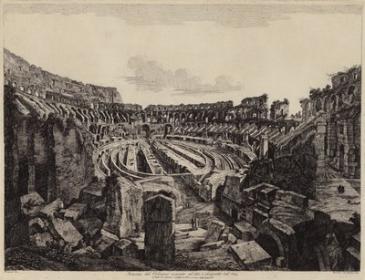 داخل الكولوسيوم في روما ، تم التنقيب عنه عام 1813 وافتتح عام 1814 (نقش) بواسطة المدرسة الأوروبية