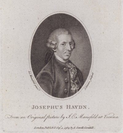 Joseph Haydn, Austrian composer (engraving) بواسطة المدرسة الأوروبية