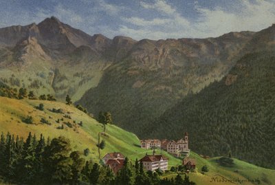بحيرة لوسيرن: Niederrickenbach (لون ليثو) بواسطة المدرسة الأوروبية