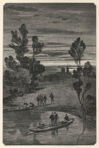 Le Pre Aux Clercs (engraving) بواسطة المدرسة الأوروبية