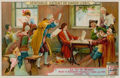 يعمل Mozart و Schikaneder على الناي السحري بواسطة المدرسة الأوروبية