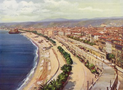 نيس، Quai du Midi وVue Generale (طباعة حجرية ملونة) بواسطة المدرسة الأوروبية