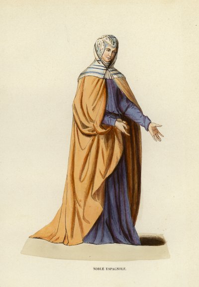 Noble Espagnole (نقش ملون) بواسطة المدرسة الأوروبية