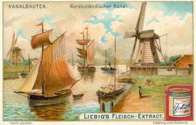 Noordhollandsch Kanaal ، هولندا (الطباعة الحجرية الملونة) بواسطة المدرسة الأوروبية