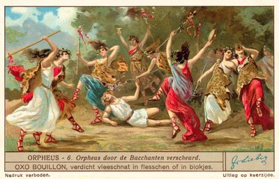 تمزق Orpheus إلى قطع بواسطة Bacchantes بواسطة المدرسة الأوروبية