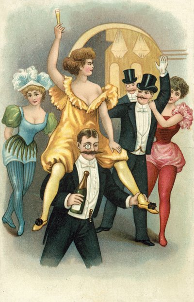 الاحتفال (طباعة حجرية ملونة) بواسطة المدرسة الأوروبية