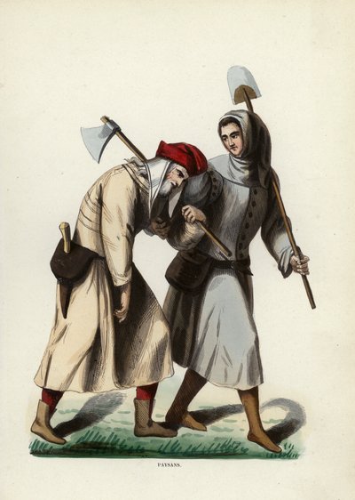 Paysans (coloured engraving) بواسطة المدرسة الأوروبية