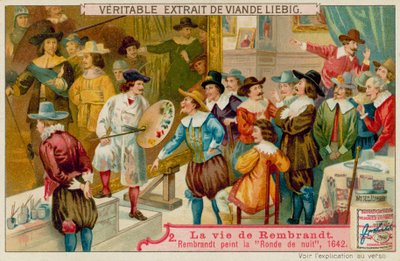 ساعة Rembrandt Paints Night Watch (chromolitho) بواسطة المدرسة الأوروبية